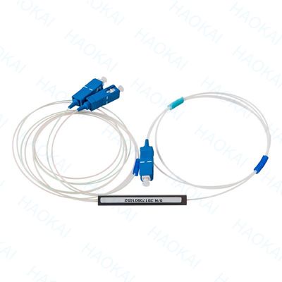 1x2 SC APC Fiber Optic PLC Splitter FTTH Μίνι Σιδηρουργικό σωλήνα χωρίς σύνδεσμο