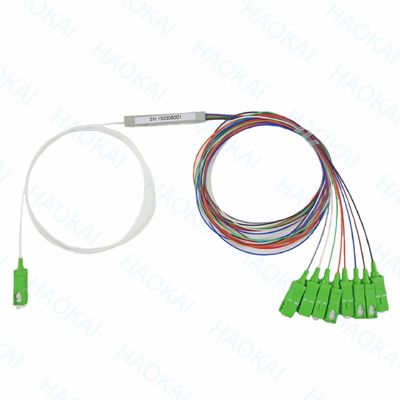 FTTH 1x4 1x8 Fiber PLC Splitter Μίνι Σιδηροσωλήνες Με Συνδετήρα SC APC