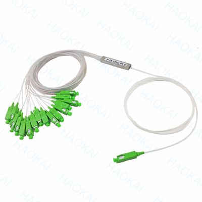 FTTH 1x4 1x8 Fiber PLC Splitter Μίνι Σιδηροσωλήνες Με Συνδετήρα SC APC