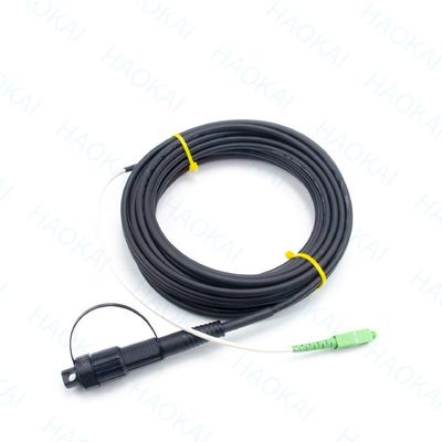 Προσυνδετήρας FTTX Solution SC APC FTTA Υφασμάτινο οπτικό καλώδιο 5.0mm G657A2 LSZH 5M Μαύρο