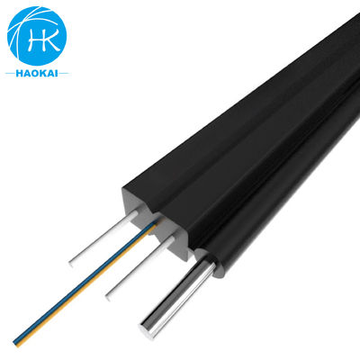 FTTH Αεροειδές οπτικό καλώδιο ινών 2core εξωτερικό καλώδιο ινών με LSZH μαύρο χρώμα