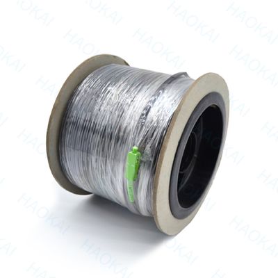 Εξωτερικό FTTH Patch Cord 2core Steel Wire Drop Fiber Optical Cable 2SC-2SC Συνδέτης