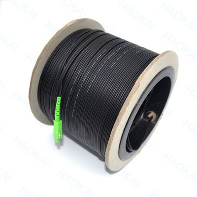 Εξωτερικό FTTH Patch Cord 2core Steel Wire Drop Fiber Optical Cable 2SC-2SC Συνδέτης