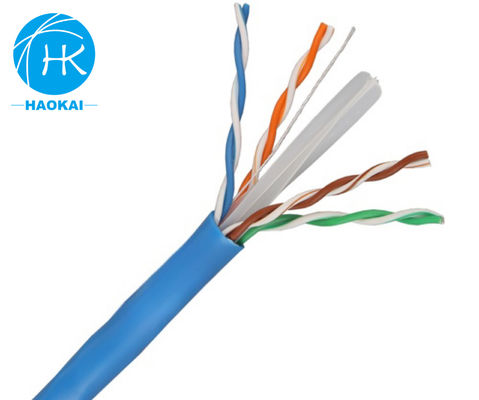 Σκληρό γυμνό χαλκό εσωτερικό καλώδιο LAN UTP CAT6 Προσαρμοσμένο 4pair 23awg 0,57mm 250MHz