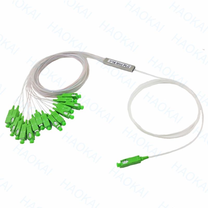 1x16 SC APC Fiber PLC Splitter Μίνι καλώδιο σωλήνα χάλυβα χωρίς σύνδεση