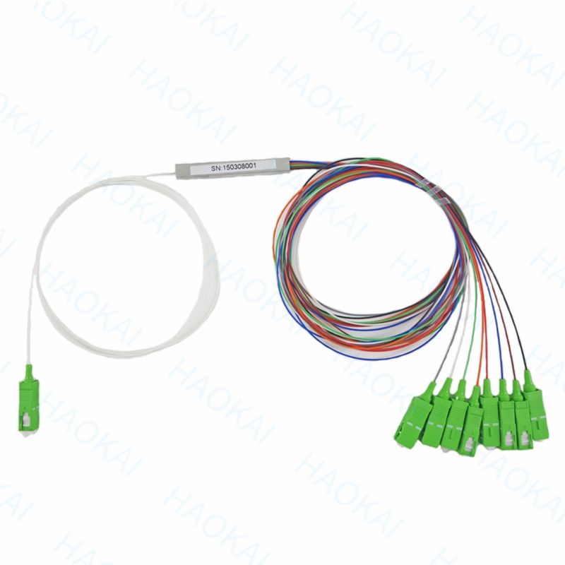 FTTH 1x4 1x8 Fiber PLC Splitter Μίνι Σιδηροσωλήνες Με Συνδετήρα SC APC