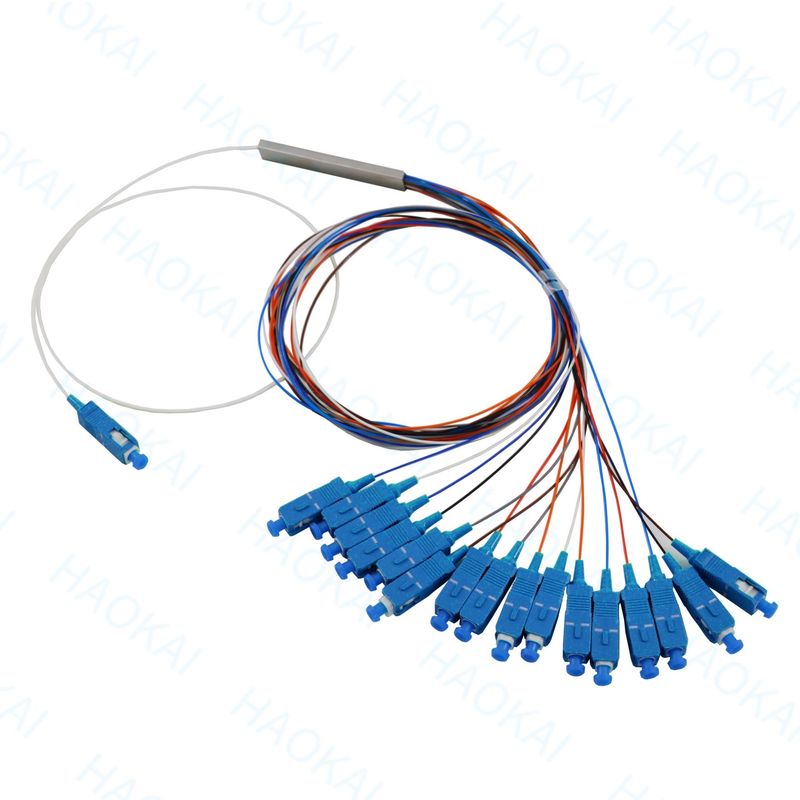 FTTH Μίνι Χάλυβα Tube Fiber Optic Splitter 1x16 PLC Splitter με SC UPC σύνδεσμο
