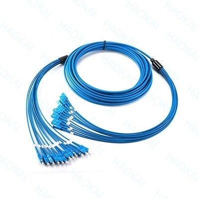 12 πυρήνας θωρακισμένο οπτικό ινώδες patch cord SC-SC κλάδος αδιάβροχο καλώδιο OM3